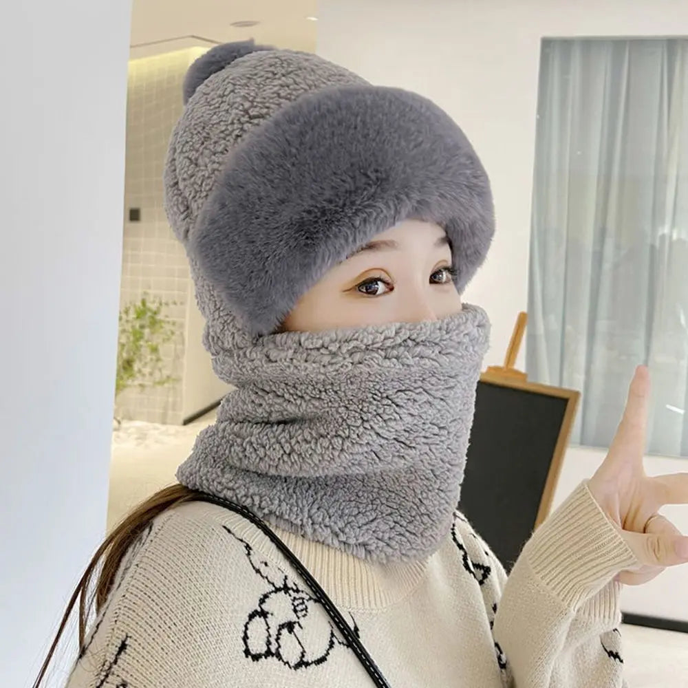 Winter Faux Fur Hat Scarf Set Noxord