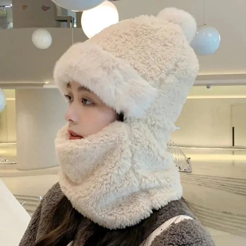 Winter Faux Fur Hat Scarf Set Noxord