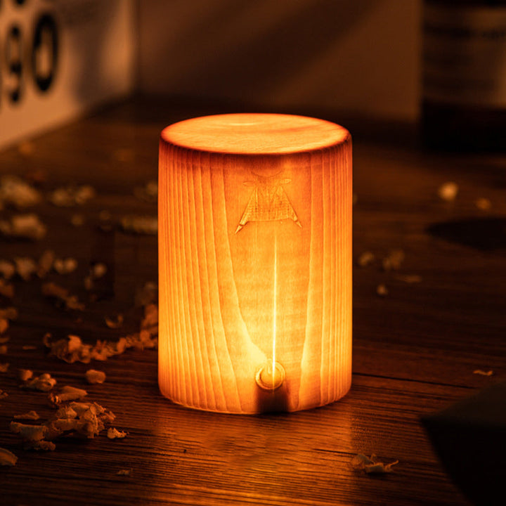Table Lamp with Touch Control Wood Finish | Kalsten