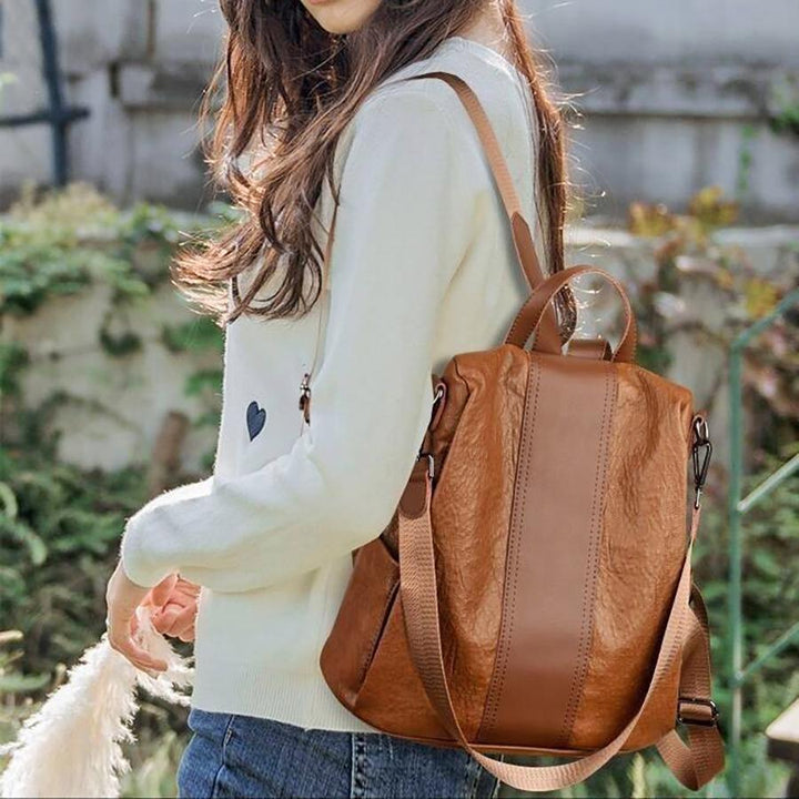 Noxord | Women's Anti-theft Leather Backpack