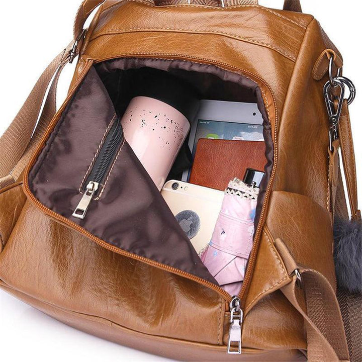 Noxord | Women's Anti-theft Leather Backpack