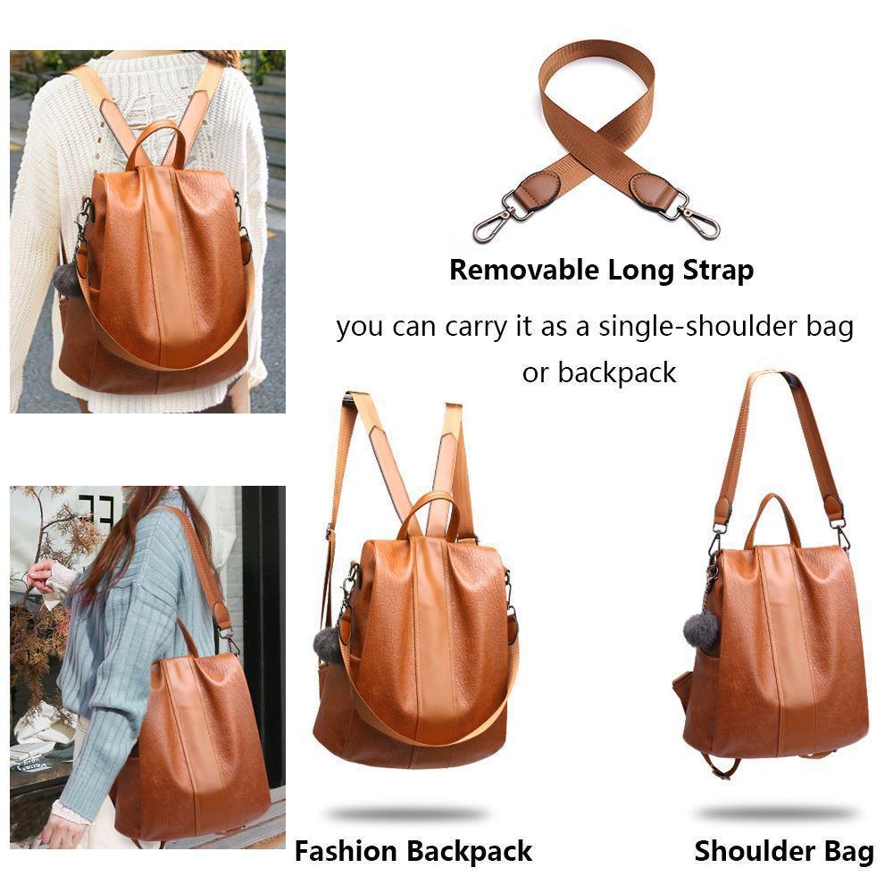 Noxord | Women's Anti-theft Leather Backpack