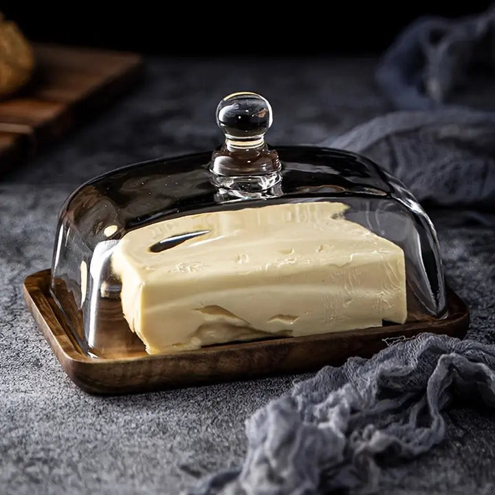Kalsten | Wood and Glass Butter Holder - ButterElegance