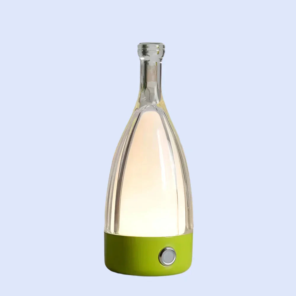 Stylish wine bottle table lamp - Rechargeable with dimmable light Kalsten